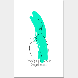 Don't Quit Your Daydream Mint Color Silhouette Art Posters and Art